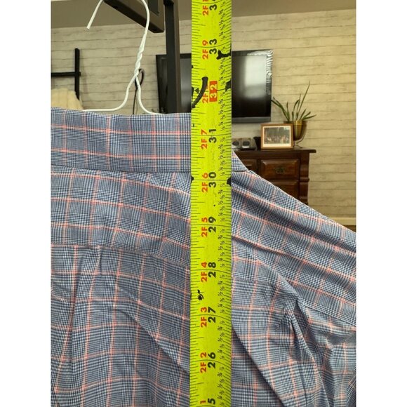 Esquire Slim Fit Non Iron Button Down Long Sleeves Plaid Dress Shirt Mens Sz 16 - Picture 4 of 6